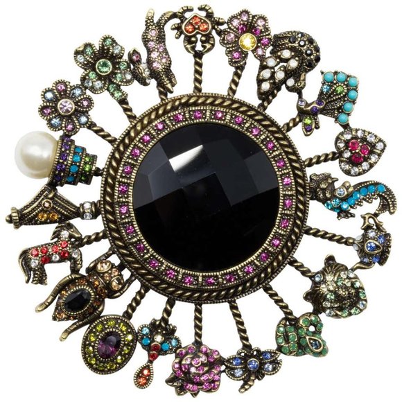 🆕 HEIDI DAUS CRYSTAL CHARM COLLECTION PIN BROOCH - Picture 1 of 8